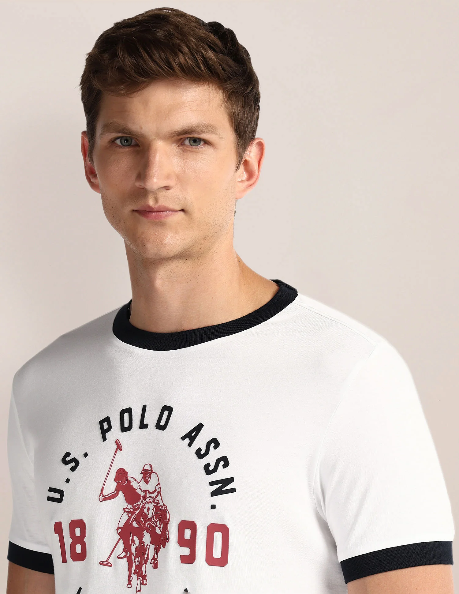 Crew Neck Brand Print T-Shirt - Image 5